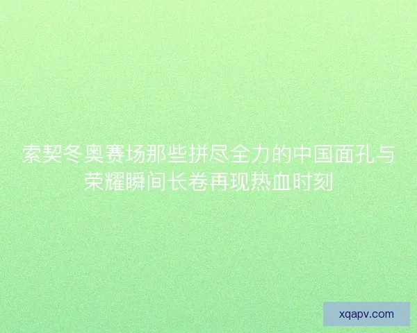 索契冬奥赛场那些拼尽全力的中国面孔与荣耀瞬间长卷再现热血时刻