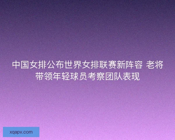 中国女排公布世界女排联赛新阵容 老将带领年轻球员考察团队表现